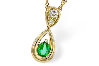 L320-49870: NECKLACE .10 EMERALD .16 TGW (4x3 EMER)