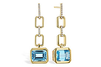 L320-50742: EARRINGS 3.20 BLUE TOPAZ 3.32 TGW (8x6MM BT)