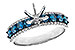 L320-50788: LDS SEMI DIA RG .72 BLUE DIAS .92 TW