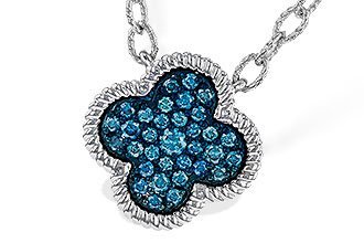 L320-50797: NECKLACE .33 TW BLUE DIAMONDS