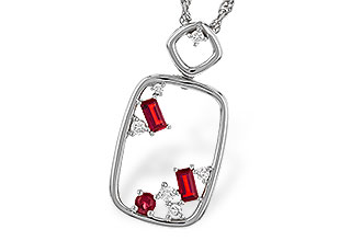 L320-51679: NECKLACE .33 TW RUBY .44 TGW
