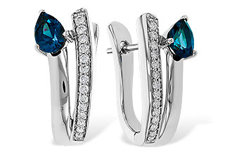 L320-52615: EARR .88 LONDON BLUE TOPAZ 1.08 TGW (6x4MM LBT)