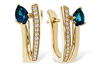 L320-52615: EARR .88 LONDON BLUE TOPAZ 1.08 TGW (6x4MM LBT)