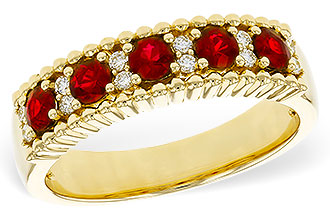L320-54433: LDS WED RG .60 TW RUBY .72 TGW