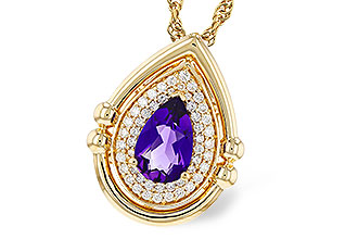 L321-37142: NECKLACE .70 AMETHYST .86 TGW (8x5MM AMY)