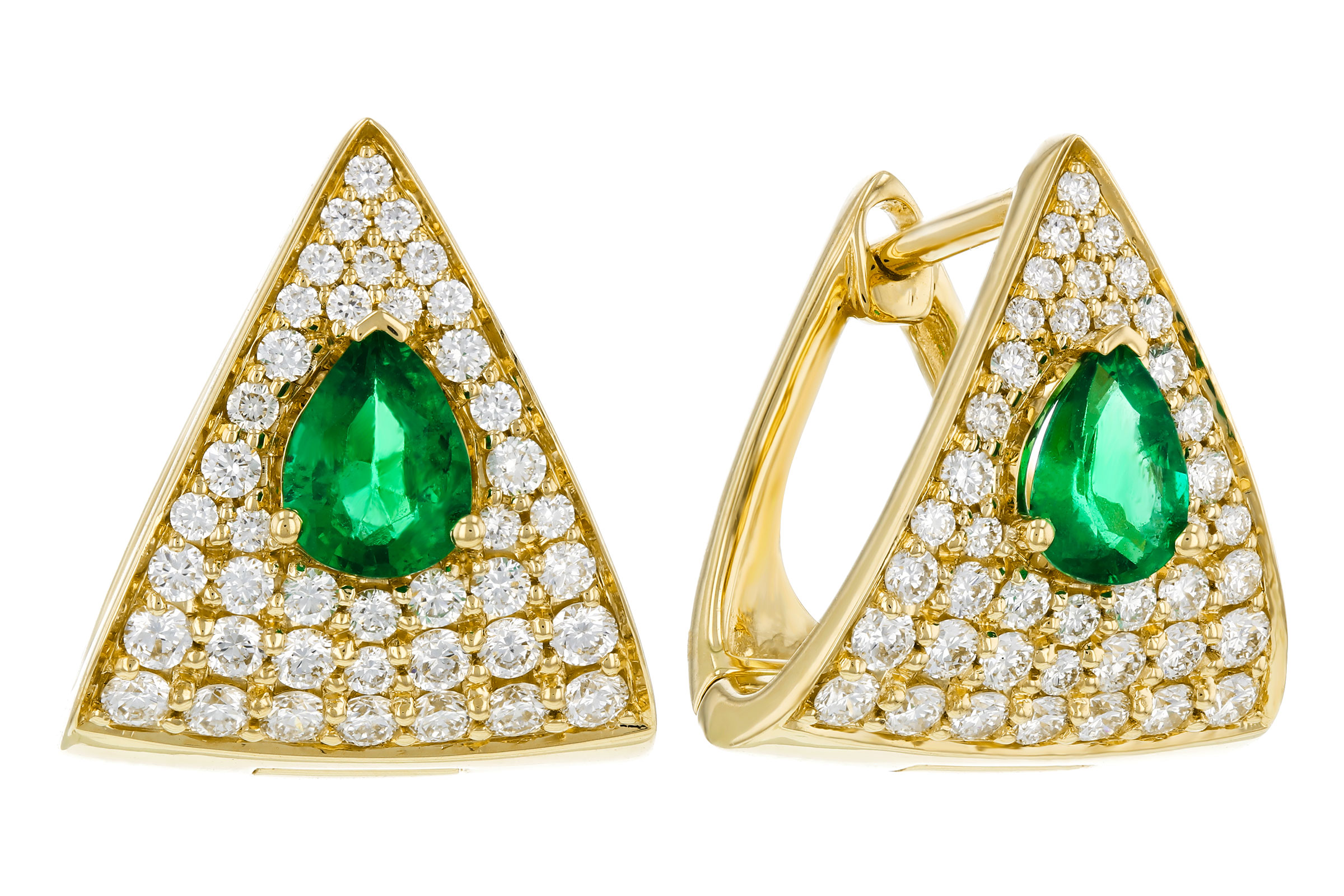 L321-38997: EARRINGS .45 TW EMERALD 1.00 TGW (5x4MM EM)