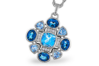 M320-48915: NECKLACE 3.19 TW BLUE TOPAZ 3.25 TGW