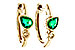 M320-50815: EARRINGS .38 TW EMERALD .44 TGW