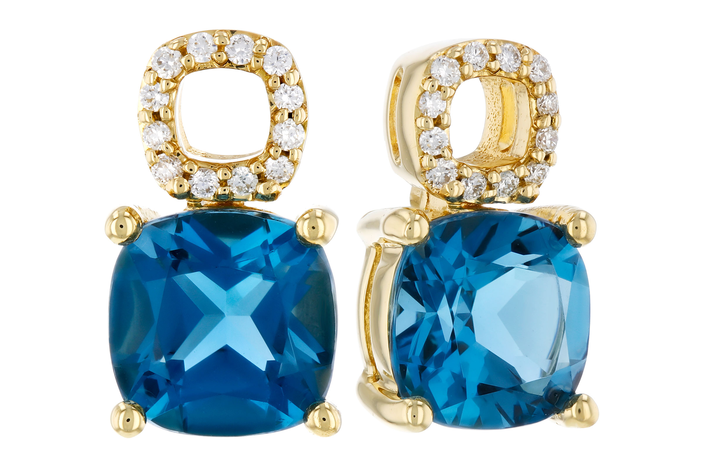 M321-38960: EARR 1.92 TW LONDON BLUE TOPAZ 1.98 TGW (6MM LBT)