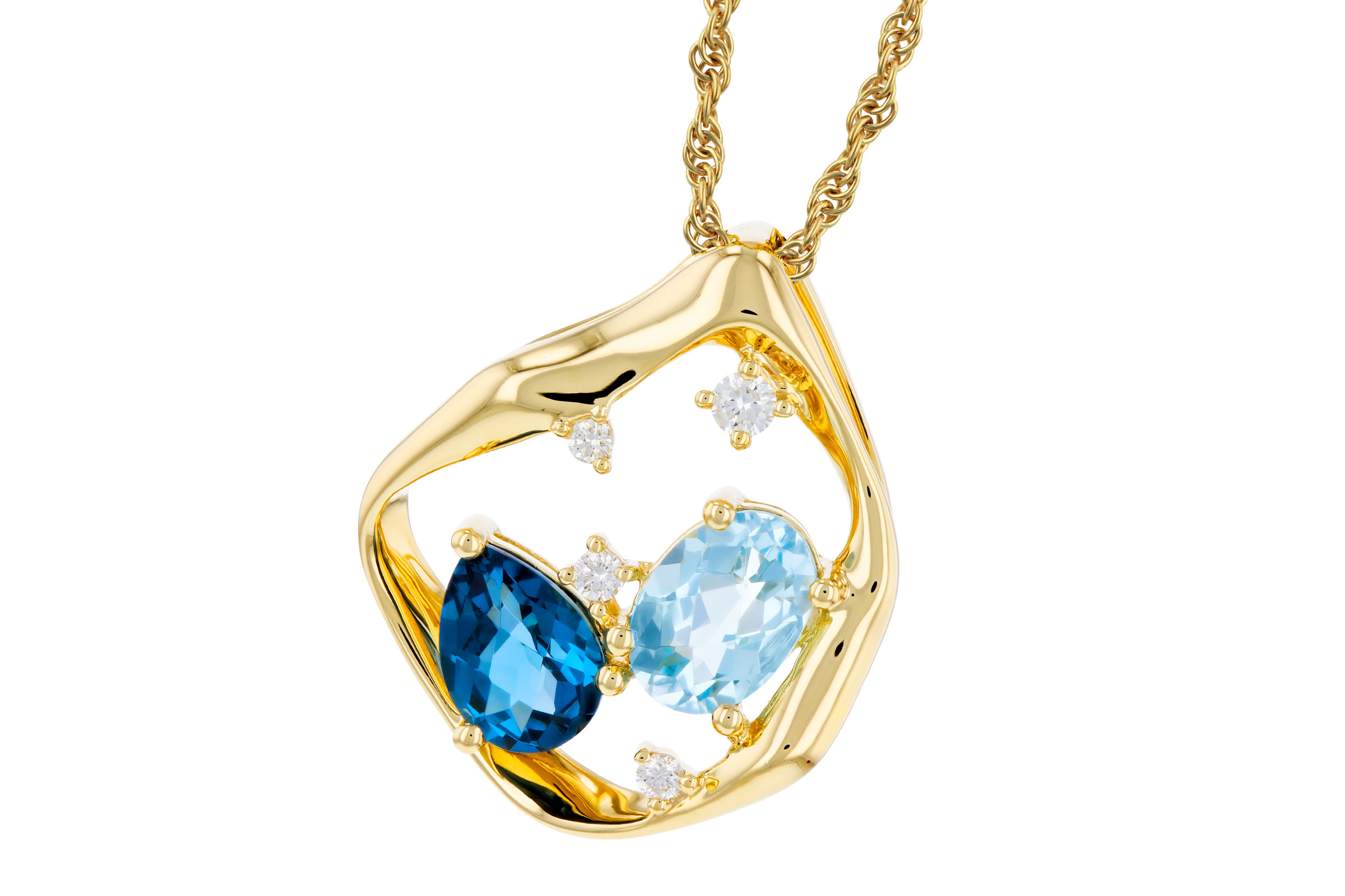 M321-39833: NECKLACE 1.60 TW BLUE TOPAZ 1.67 TGW (7x5MM BT)
